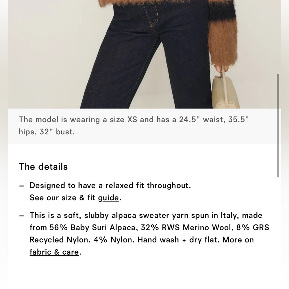 NWT Reformation Jude Brushed Alpaca Crew - Picture 2 of 5